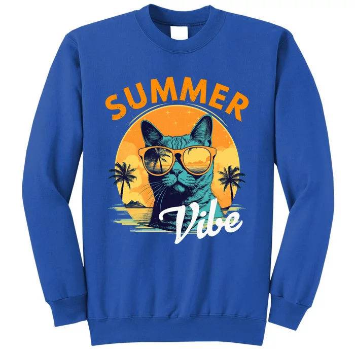 Funny Vacay Mode Cat With Glasses Summer Vibes Cats Lover Gift Sweatshirt