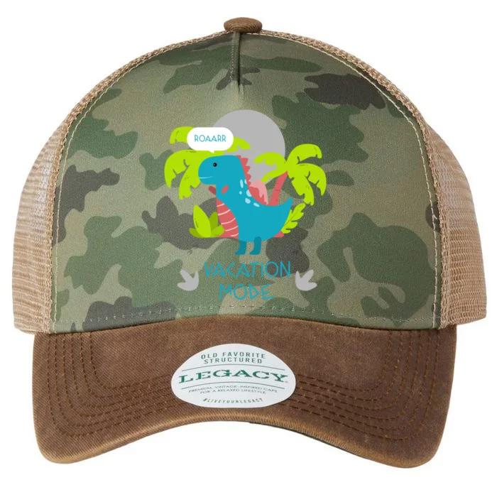 Funny Vacation Mode Cute Dinosaur Family Vacay Hawaii Dino Gift Legacy Tie Dye Trucker Hat