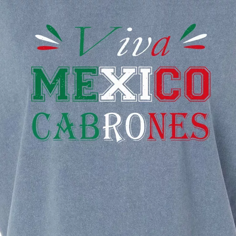 Funny Viva Mexico Cabrones Mexico Independence Flag Pride Garment-Dyed Women's Muscle Tee