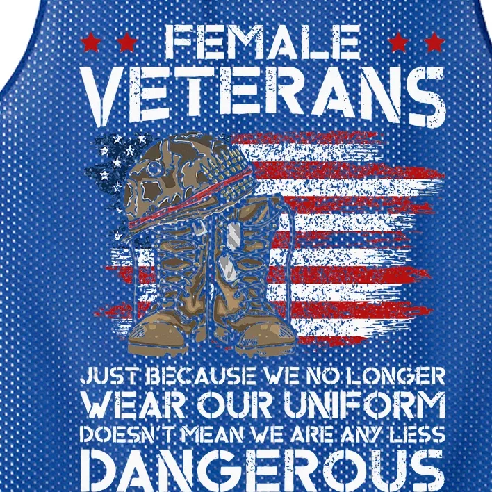 Female Veterans Not Any Less Dangerous Mesh Reversible Basketball Jersey Tank