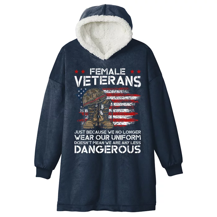 Female Veterans Not Any Less Dangerous Hooded Wearable Blanket