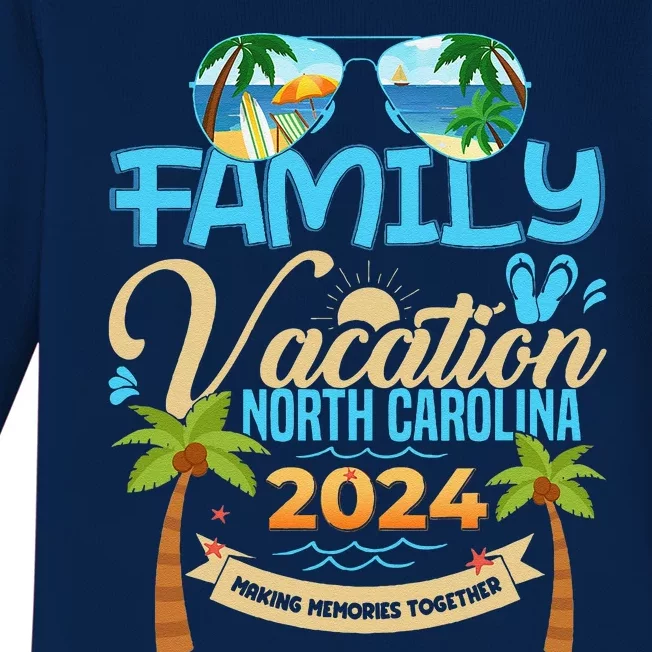 Family Vacation North Carolina 2024 Summer Vacation 2024 Baby Long Sleeve Bodysuit