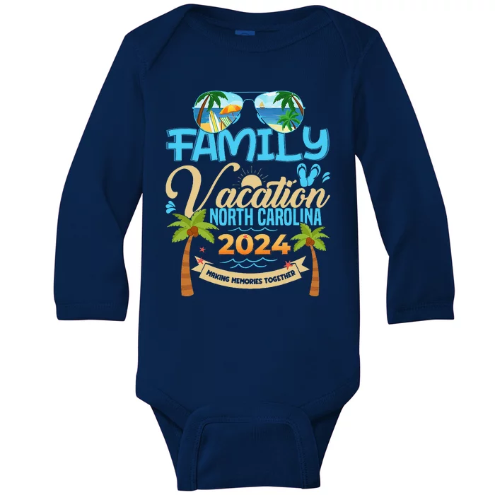 Family Vacation North Carolina 2024 Summer Vacation 2024 Baby Long Sleeve Bodysuit