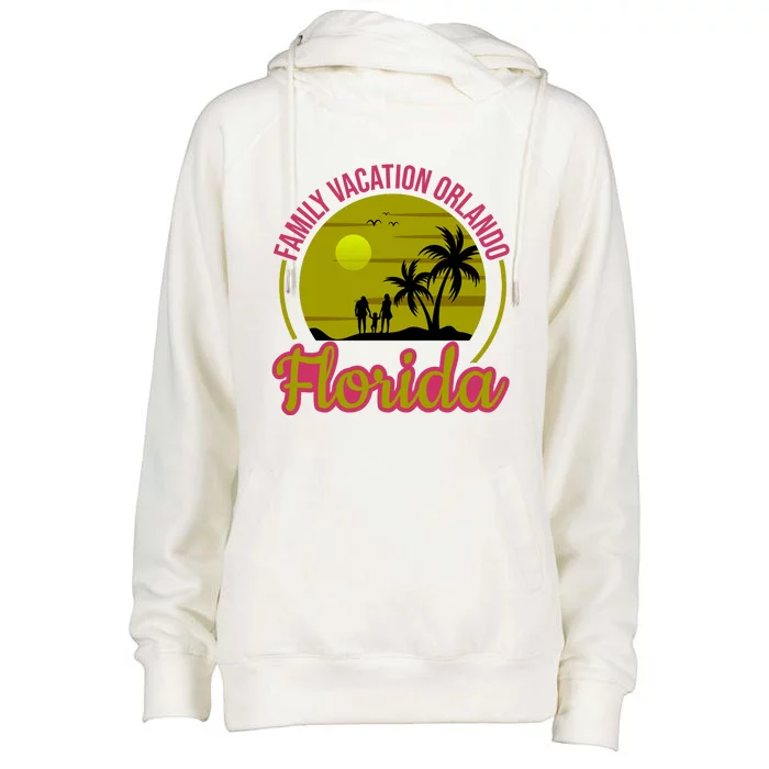 Family Vacation Orlando Florida Womens Funnel Neck Pullover Hood