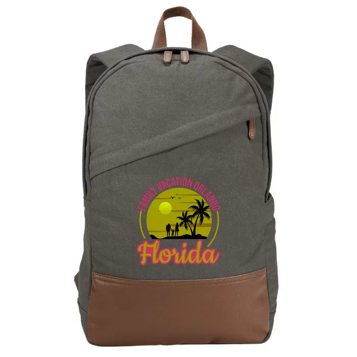 Family Vacation Orlando Florida Cotton Canvas Backpack