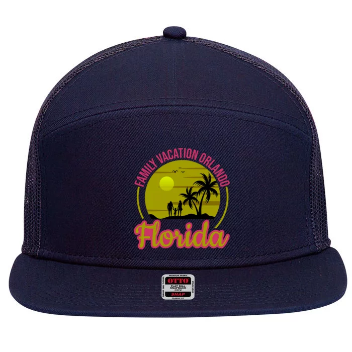 Family Vacation Orlando Florida 7 Panel Mesh Trucker Snapback Hat