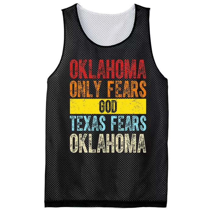 Funny Vintage Oklahoma Only Fears God Texas Fears Oklahoma Mesh Reversible Basketball Jersey Tank