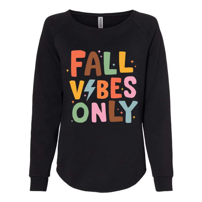 Fall Vibes Only Casual Autumn Halloween Graphic Womens California Wash Sweatshirt