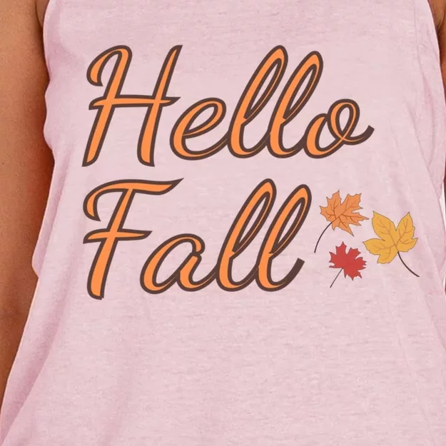 Fall Vibes Outfits Hello Fall Great Gift Women's Knotted Racerback Tank