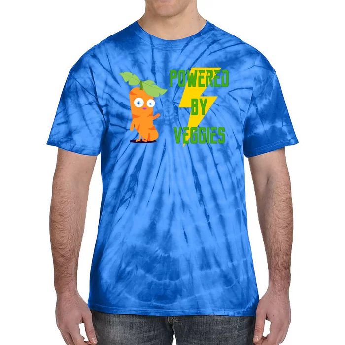 Funny Vegan Powered By Veggies Gift Tie-Dye T-Shirt