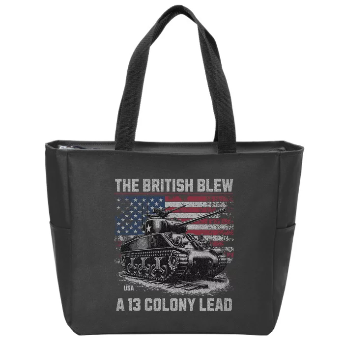 Funny Vintage Patriotic The British Blew A 13 Colony Lead Zip Tote Bag