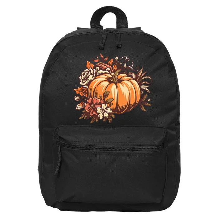 Fall Vintage Pumpkin Autumn Graphic Thanksgiving 16 in Basic Backpack