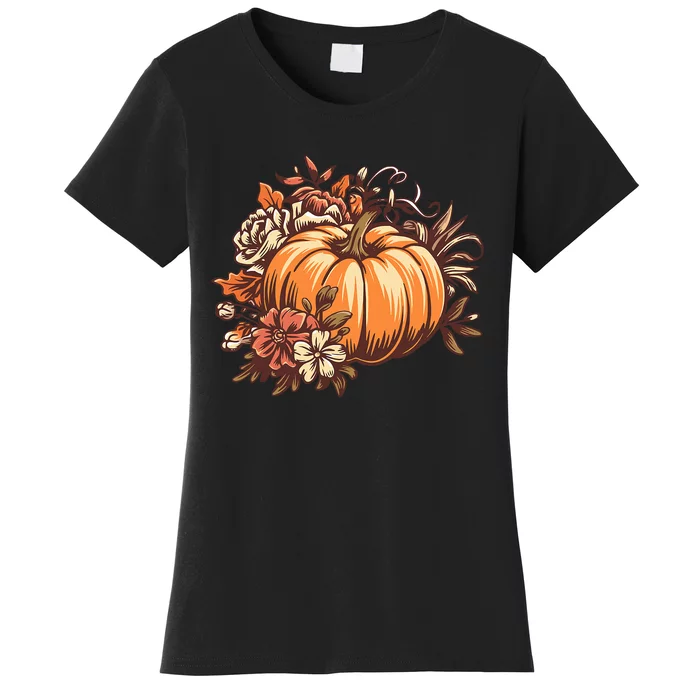 Fall Vintage Pumpkin Autumn Graphic Thanksgiving Women's T-Shirt