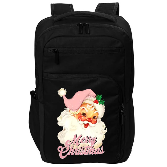 Funny Vintage Pink Santa Claus Merry Christmas St Nicholas Meaningful Gift Impact Tech Backpack