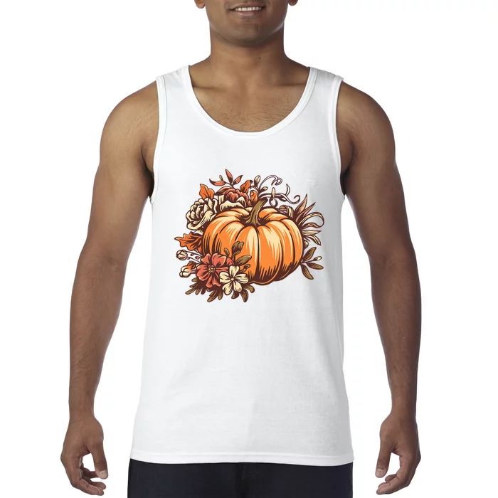 Fall Vintage Pumpkin Autumn Graphic Thanksgiving Tank Top