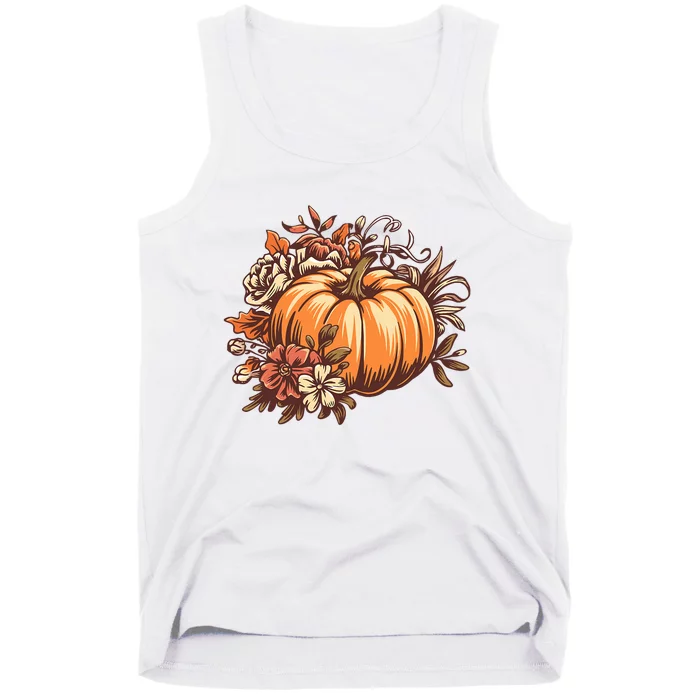 Fall Vintage Pumpkin Autumn Graphic Thanksgiving Tank Top