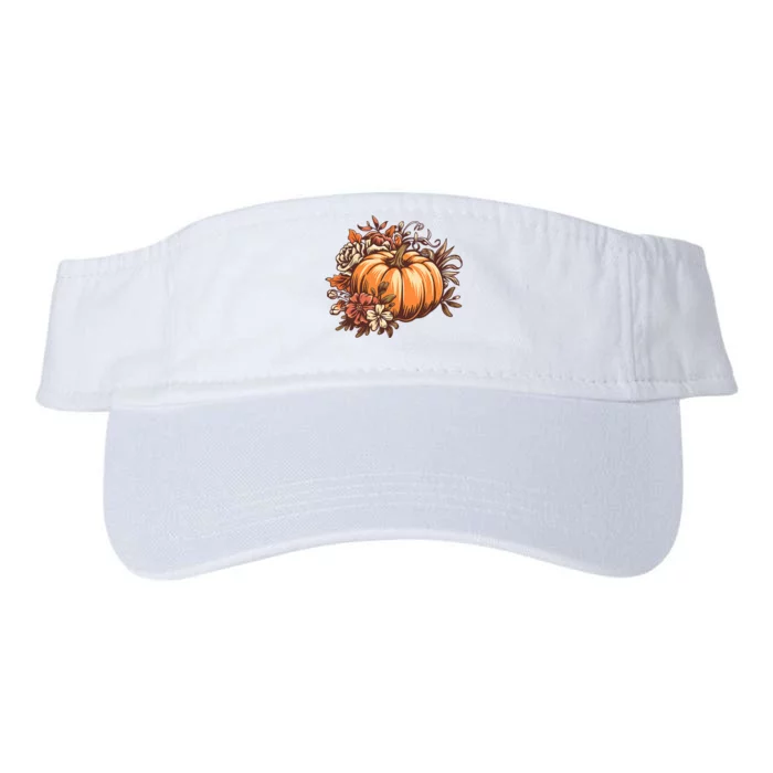 Fall Vintage Pumpkin Autumn Graphic Thanksgiving Valucap Bio-Washed Visor