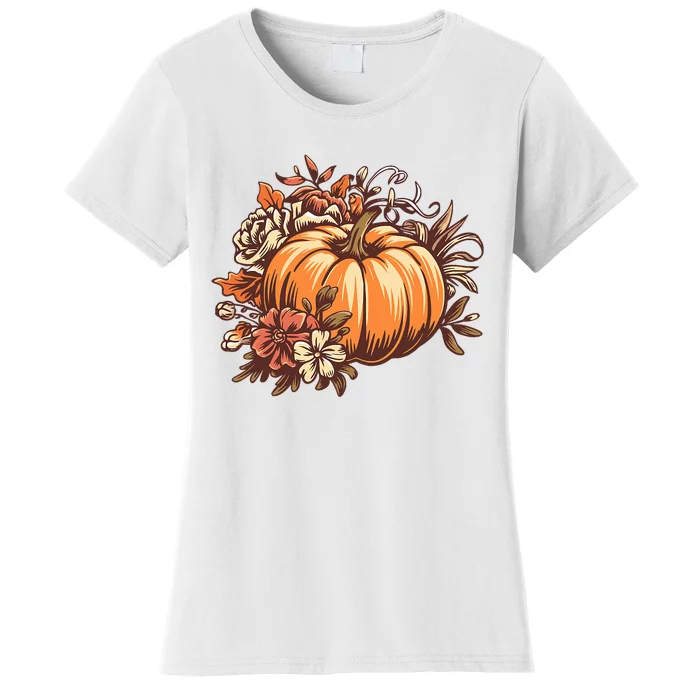 Fall Vintage Pumpkin Autumn Graphic Thanksgiving Women's T-Shirt