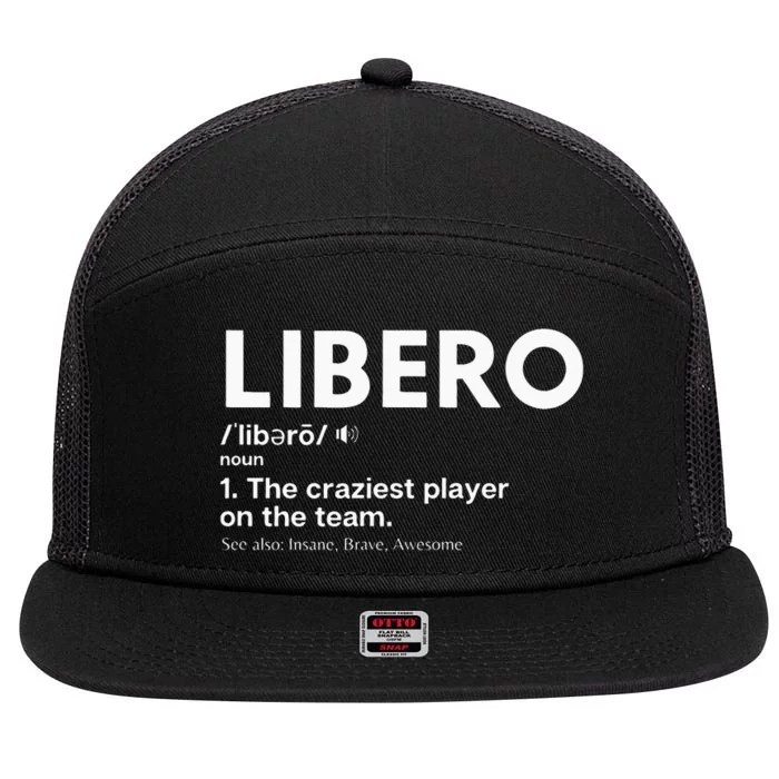 Funny Volleyball Players Libero 7 Panel Mesh Trucker Snapback Hat