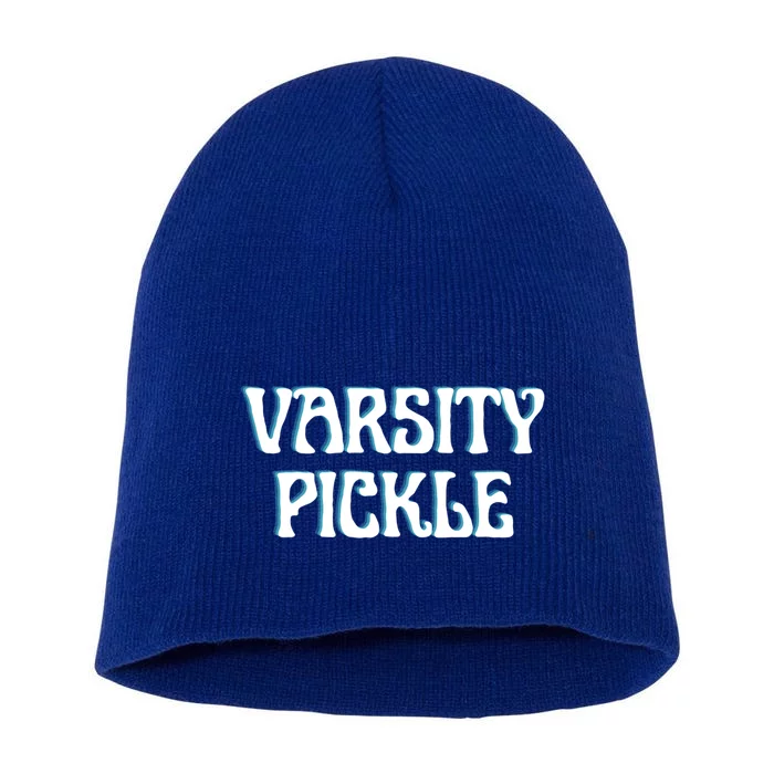 Funny Varsity Pickleball Fan Player Pun Gift Short Acrylic Beanie