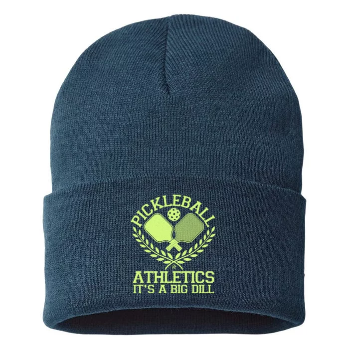 Funny Vintage Pickleball Athletics It's A Big Dill Sustainable Knit Beanie