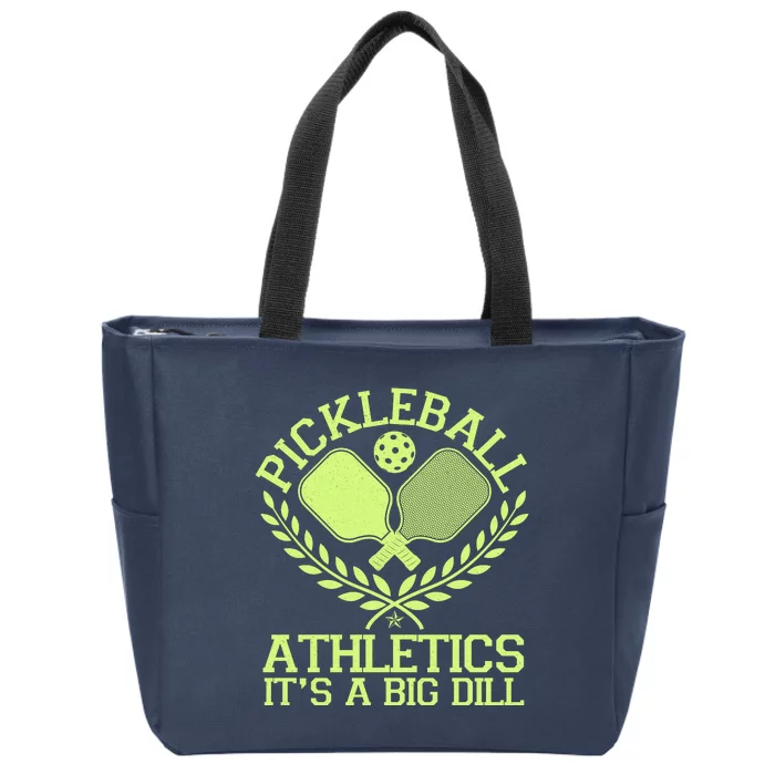 Funny Vintage Pickleball Athletics It's A Big Dill Zip Tote Bag