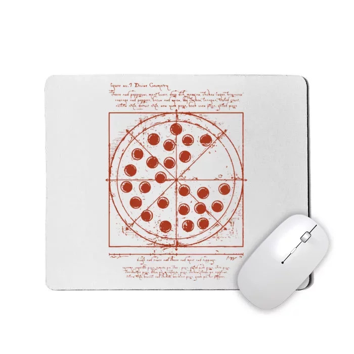 Funny Vitruvian Pizza Tee Da Vinci Movie Reference Mousepad