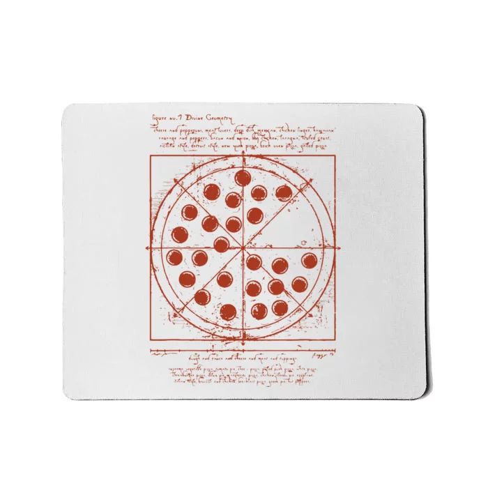 Funny Vitruvian Pizza Tee Da Vinci Movie Reference Mousepad