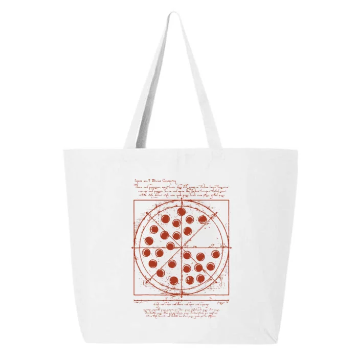 Funny Vitruvian Pizza Tee Da Vinci Movie Reference 25L Jumbo Tote