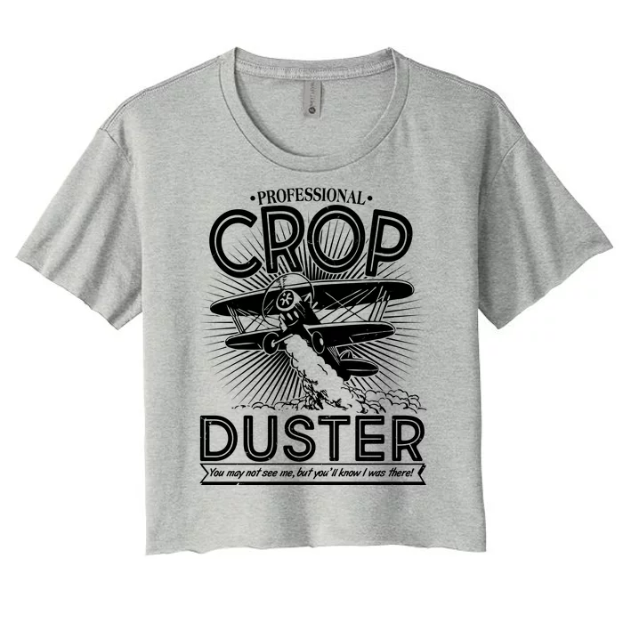 Funny Vintage Professional Crop Duster Women's Crop Top Tee