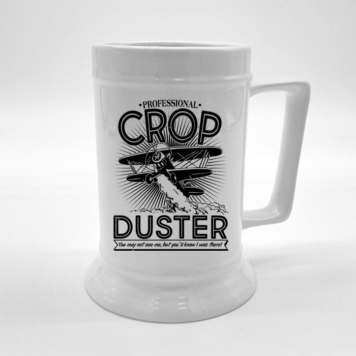 Funny Vintage Professional Crop Duster Front & Back Beer Stein