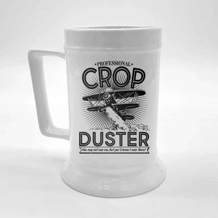 Funny Vintage Professional Crop Duster Front & Back Beer Stein