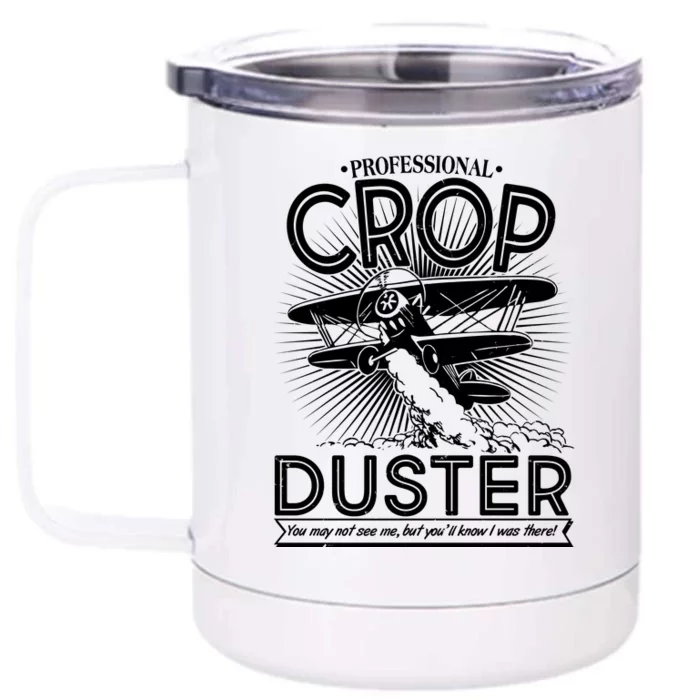 Funny Vintage Professional Crop Duster Front & Back 12oz Stainless Steel Tumbler Cup