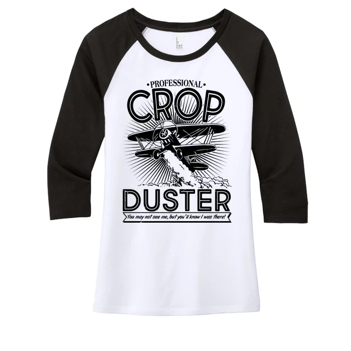 Funny Vintage Professional Crop Duster Women's Tri-Blend 3/4-Sleeve Raglan Shirt