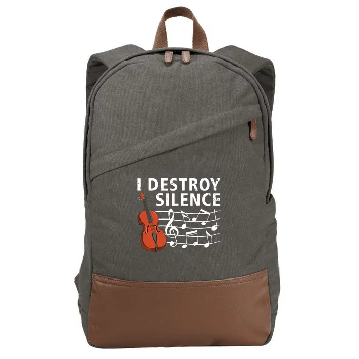 Funny Violin Player Art For Men Women Fiddle Violinist Cotton Canvas Backpack