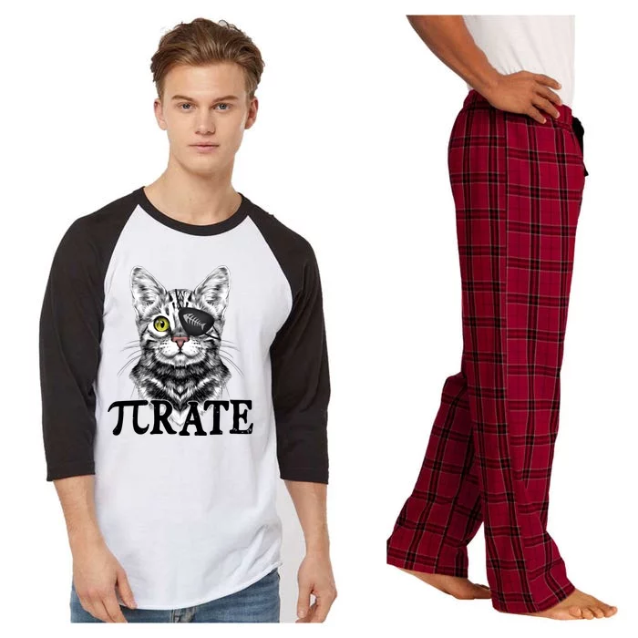 Funny Vintage Pi Day 314 PiRate Pirate Cat Raglan Sleeve Pajama Set