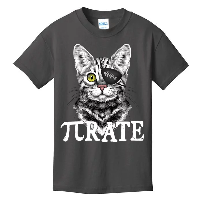 Funny Vintage Pi Day 314 PiRate Pirate Cat Kids T-Shirt