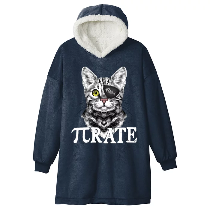 Funny Vintage Pi Day 314 PiRate Pirate Cat Hooded Wearable Blanket