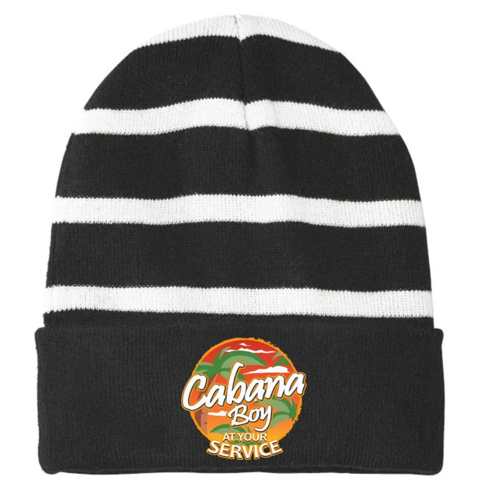 Fun Vacation Party Outfit I Cabana Boy At Your Service Striped Beanie with Solid Band