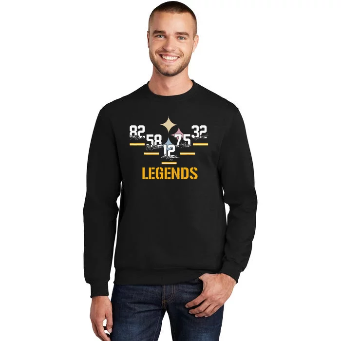 Football Vintage Pittsburgh Legends Signatures Tall Sweatshirt