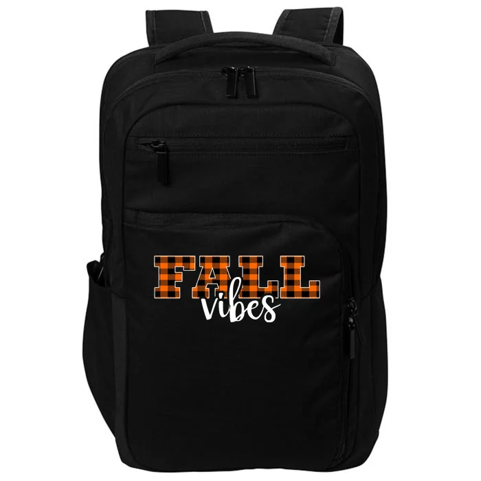 Fall Vibes Plaid October Impact Tech Backpack