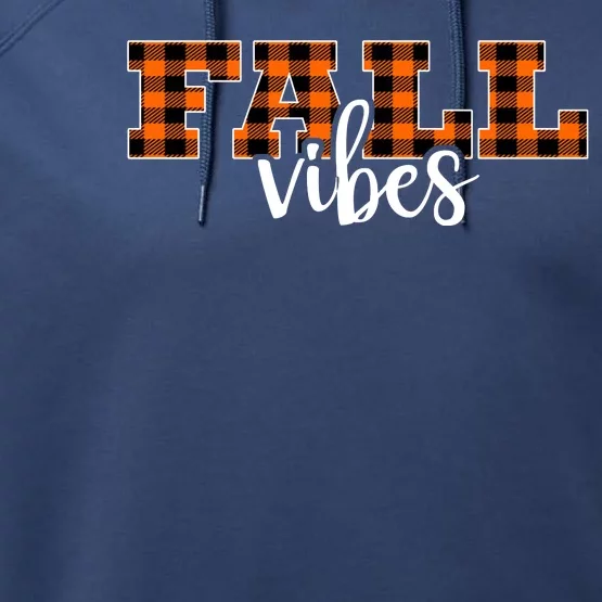 Fall Vibes Plaid October Performance Fleece Hoodie