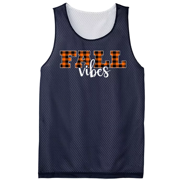 Fall Vibes Plaid October Mesh Reversible Basketball Jersey Tank