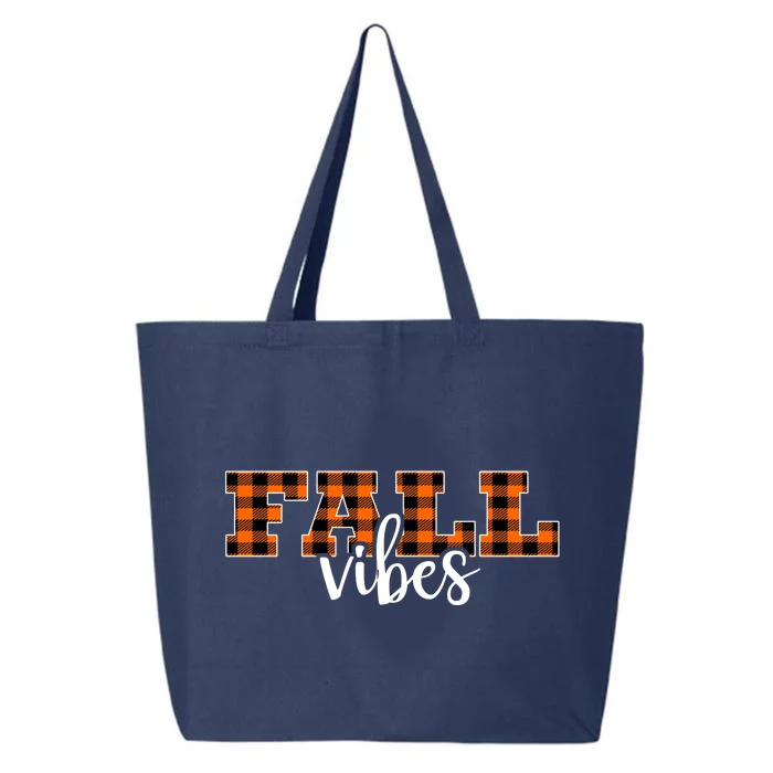 Fall Vibes Plaid October 25L Jumbo Tote