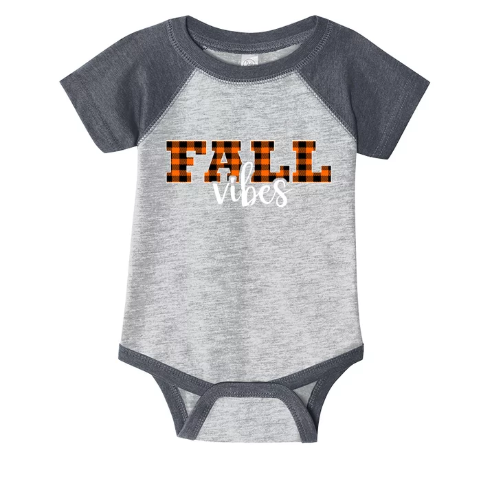 Fall Vibes Plaid October Infant Baby Jersey Bodysuit