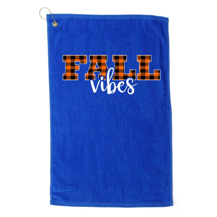 Fall Vibes Plaid October Platinum Collection Golf Towel