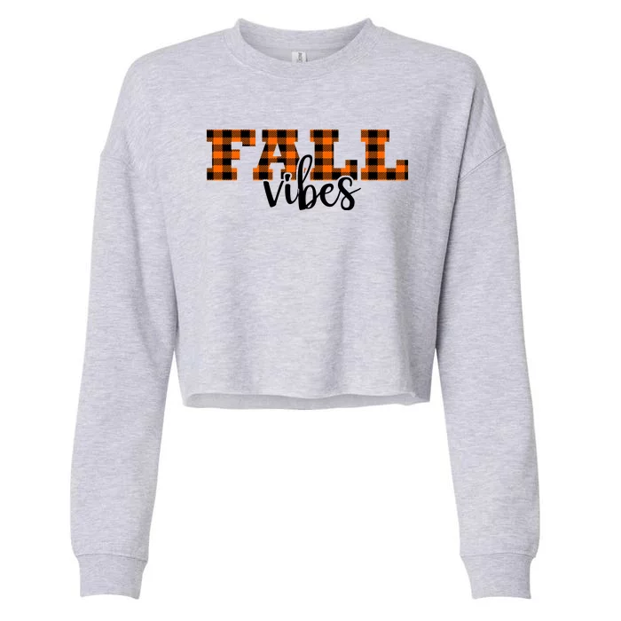 Fall Vibes Plaid October Cropped Pullover Crew