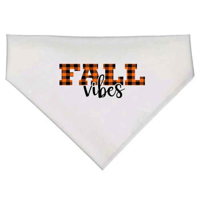 Fall Vibes Plaid October USA-Made Doggie Bandana