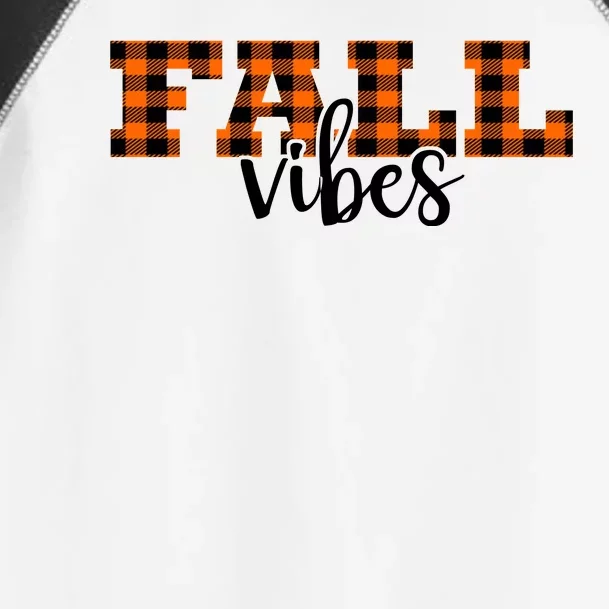 Fall Vibes Plaid October Toddler Fine Jersey T-Shirt