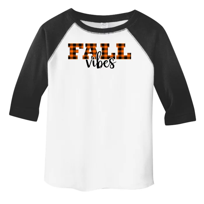 Fall Vibes Plaid October Toddler Fine Jersey T-Shirt